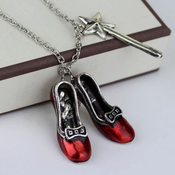 Wizard of Oz Ruby Red Slippers Necklace - Picture 5 of 6